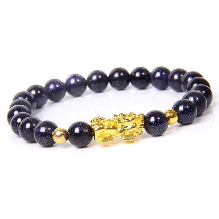 Pulsera de riqueza de obsidiana de Pixiu de la suerte FengShui de Buddha Stones
