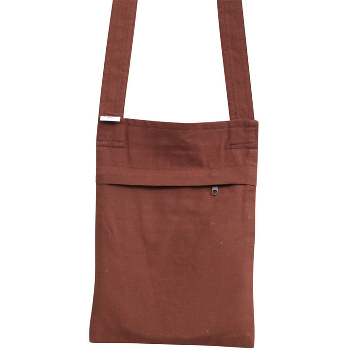 Bolso bandolera de algodón bordado con loto para práctica de la mente espiritual - image 5