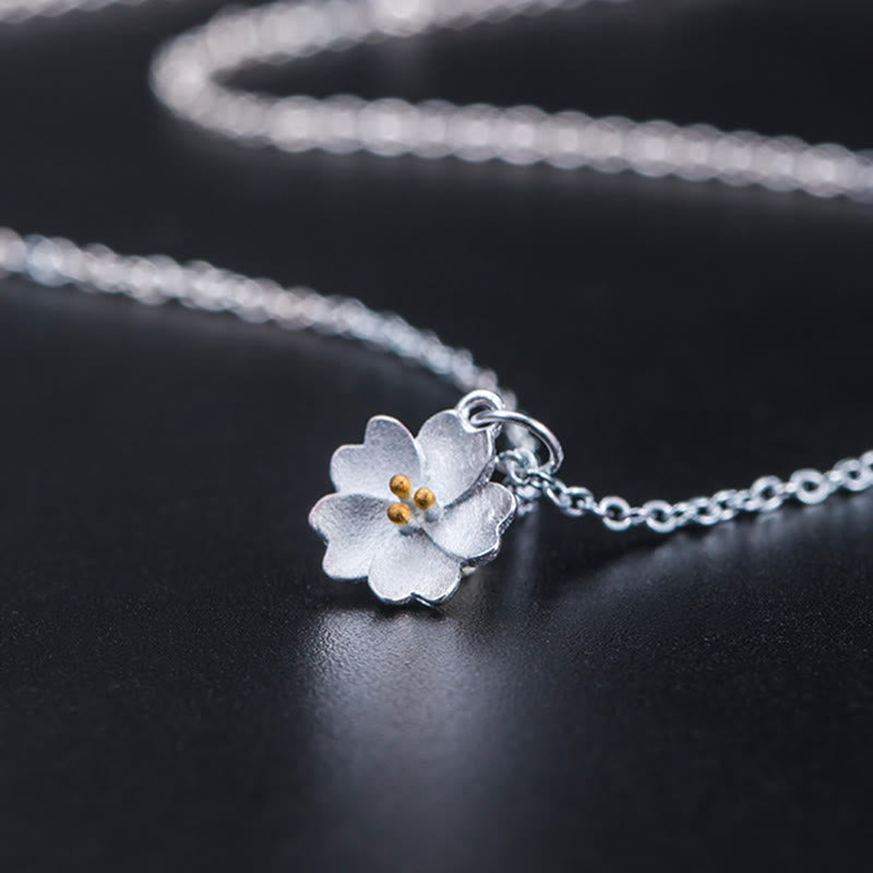 Colgante de plata de ley 925 con Buddha Stones , flor de cerezo, bendición de flores