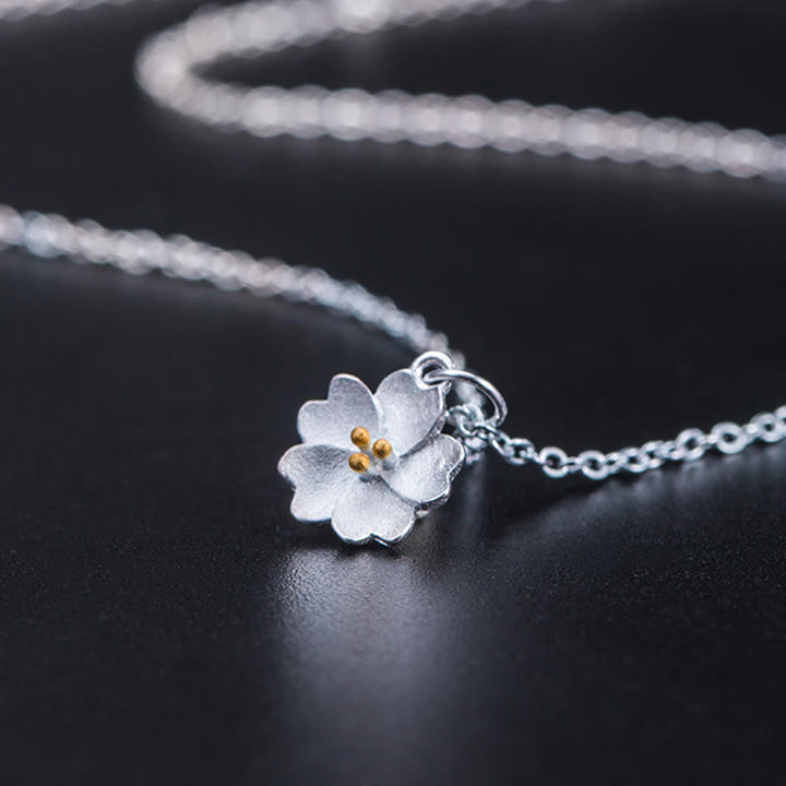 Colgante de plata de ley 925 con Buddha Stones , flor de cerezo, bendición de flores