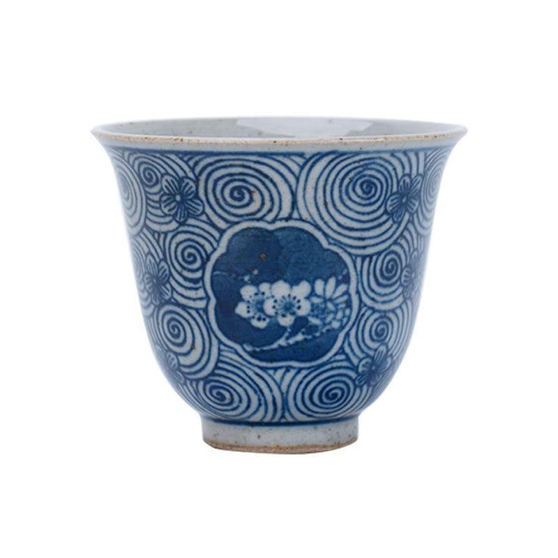 Buddha Stones Jingdezhen, porcelana azul y blanca, loto pintado a mano, flor de ciruelo, taza de té de cerámica, tazas de té de Kung Fu