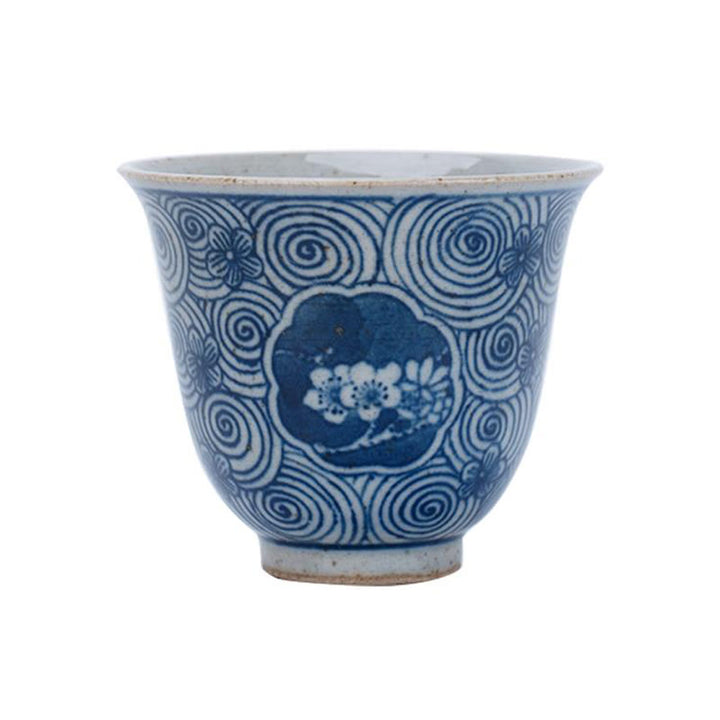 Buddha Stones Jingdezhen, porcelana azul y blanca, loto pintado a mano, flor de ciruelo, taza de té de cerámica, tazas de té de Kung Fu