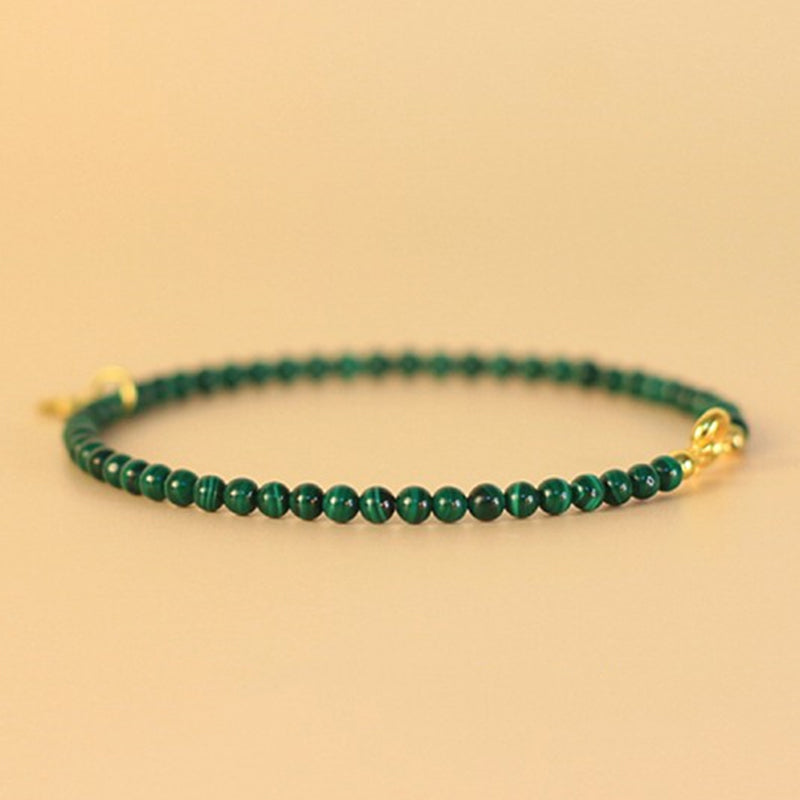 Pulsera con dijes antiansiedad de elefante de malaquita natural con Buddha Stones