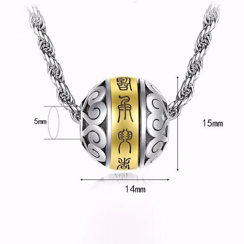 Buddha Stones taoísta Mantra de nueve caracteres grabado amuleto equilibrio collar colgante giratorio