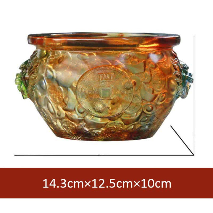 Pieza de arte hecha a mano de Liuli Crystal Treasure Bowl para decoración del hogar - 14,3 cm x 12,5 cm x 10 cm - image 10