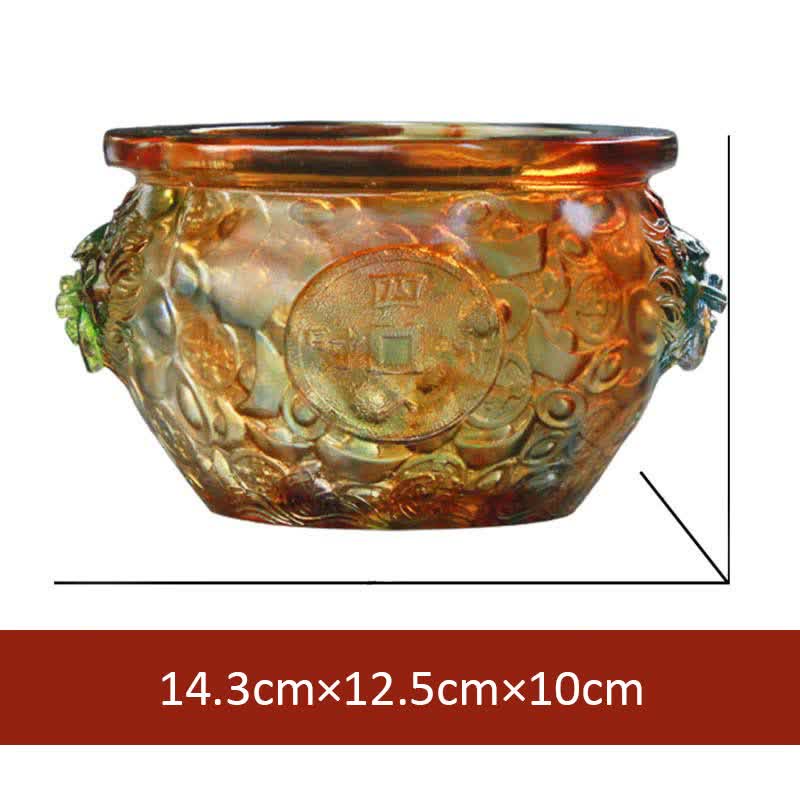 Pieza de arte hecha a mano de Liuli Crystal Treasure Bowl para decoración del hogar - 14,3 cm × 12,5 cm × 10 cm - image 10
