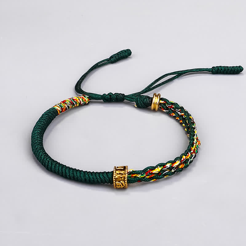 Pulsera de cuerda de la suerte con Buddha Stones Om Mani Padme Hum