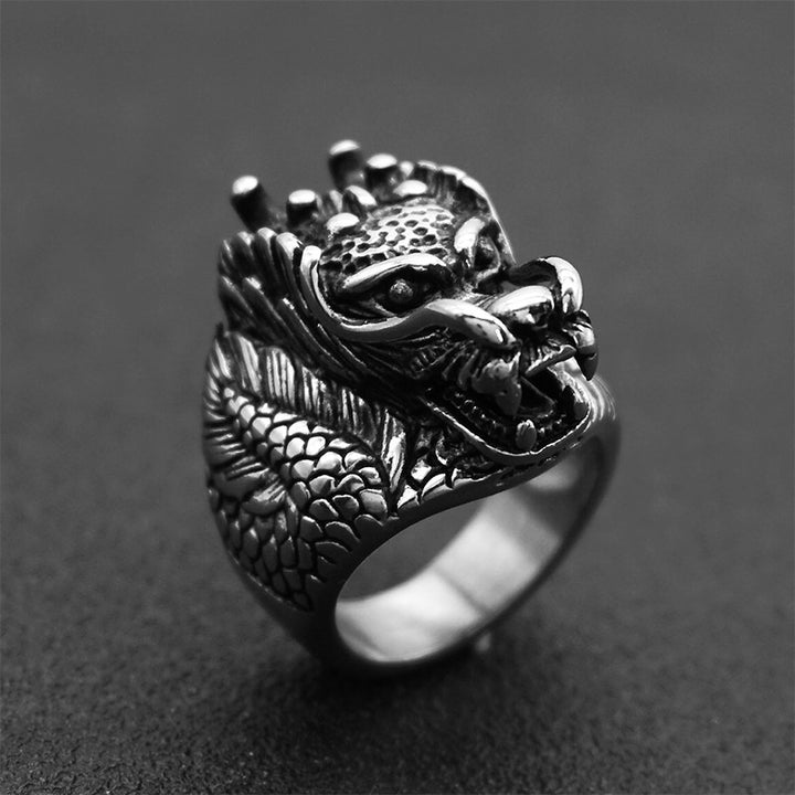 Anillo de acero de titanio Dragon Balance