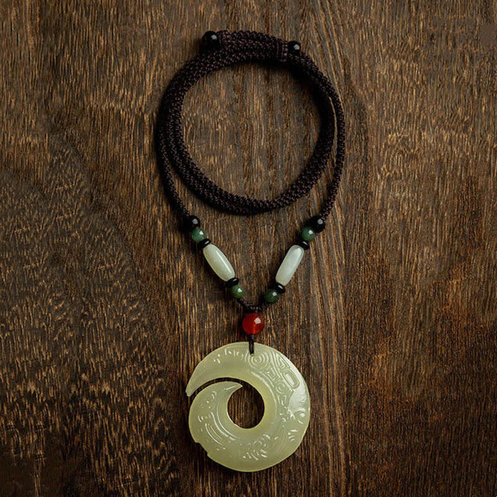 Hebilla de la paz Jade hoja pequeña sándalo rojo ágata cinabrio colgante de collar de la suerte