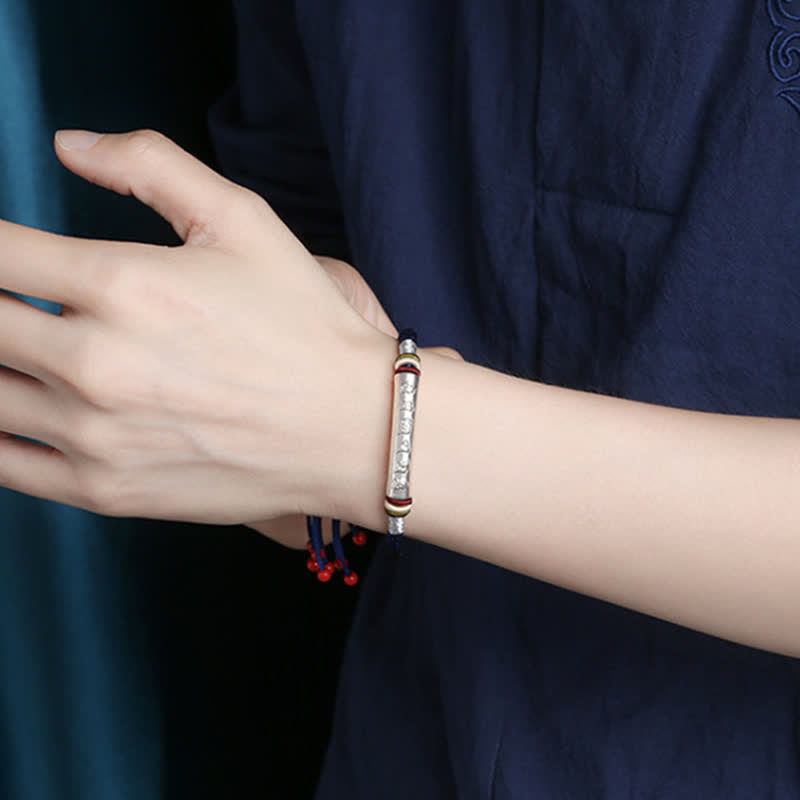 Pulsera de hilo de protección Om Mani Padme Hum de plata de ley 999 con Buddha Stones - image 15