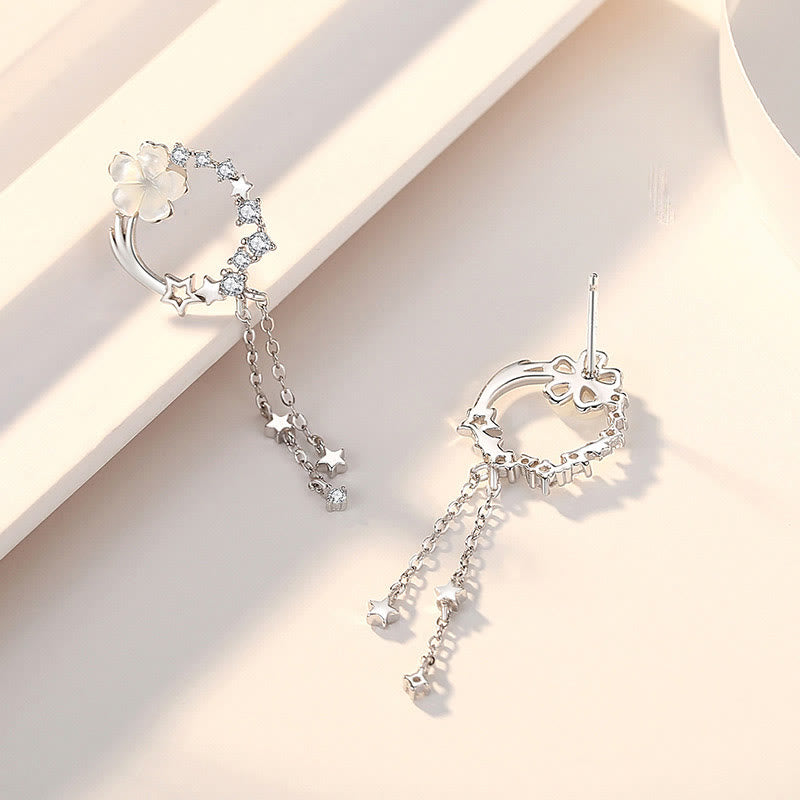 Juego de pendientes con colgante de collar de amor de mariposa y flor de plata de ley 925 con Buddha Stones