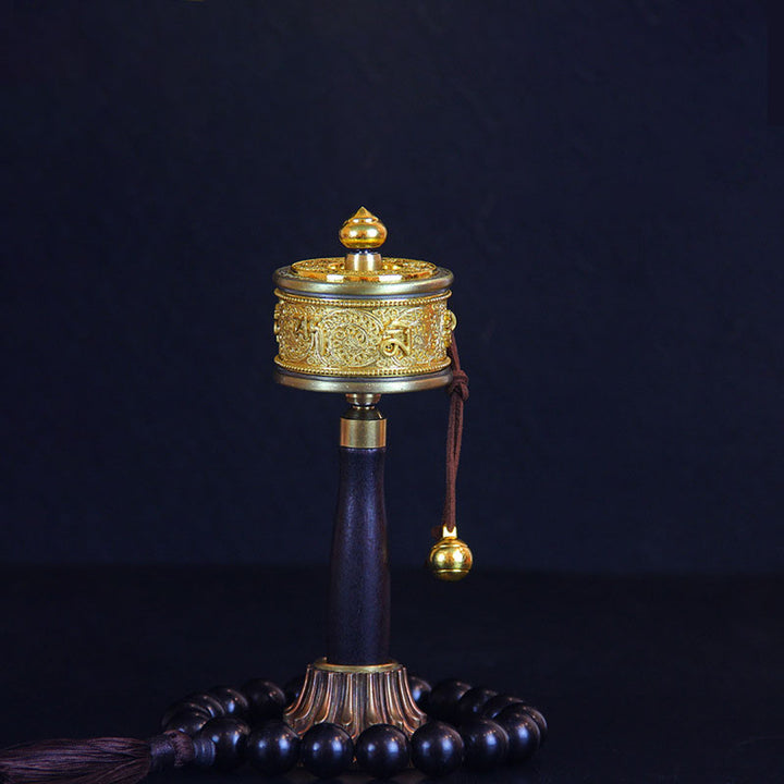 Rueda de oración tibetana de la suerte, decoración de seis palabras verdaderas