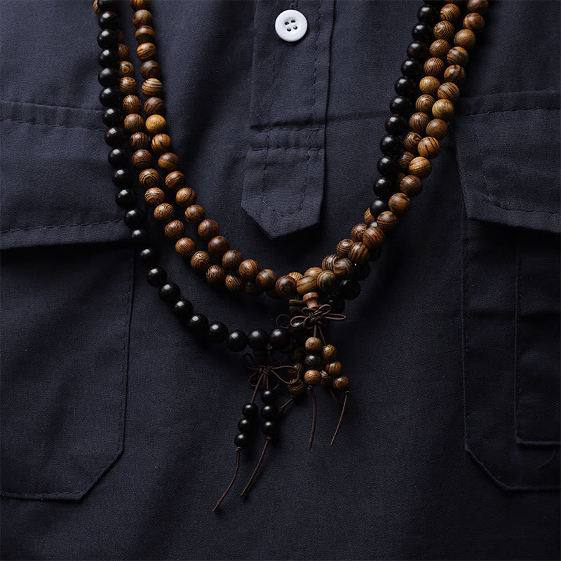 Pulsera de cuentas de Mala con Buddha Stones , 108, oración, meditación, sándalo, elástica - image 4