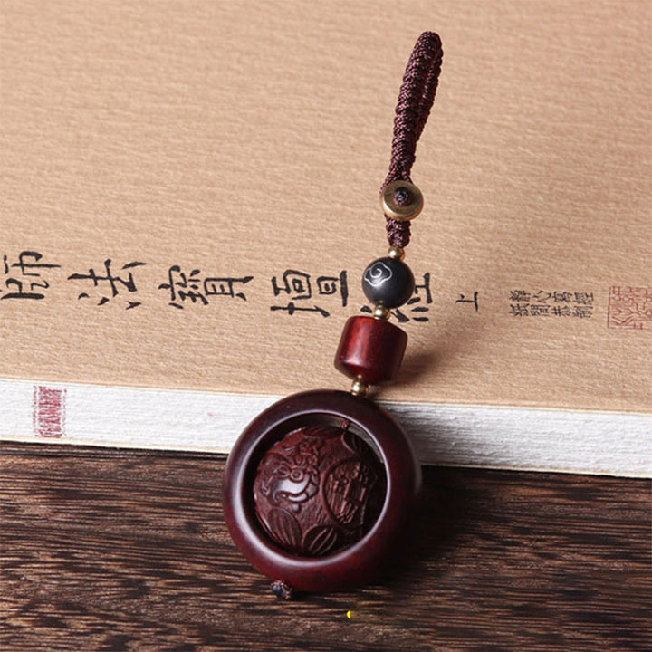 Buddha Stones tibetanas, hoja pequeña, sándalo rojo, ébano, protección de la suerte, decoración de rotación
