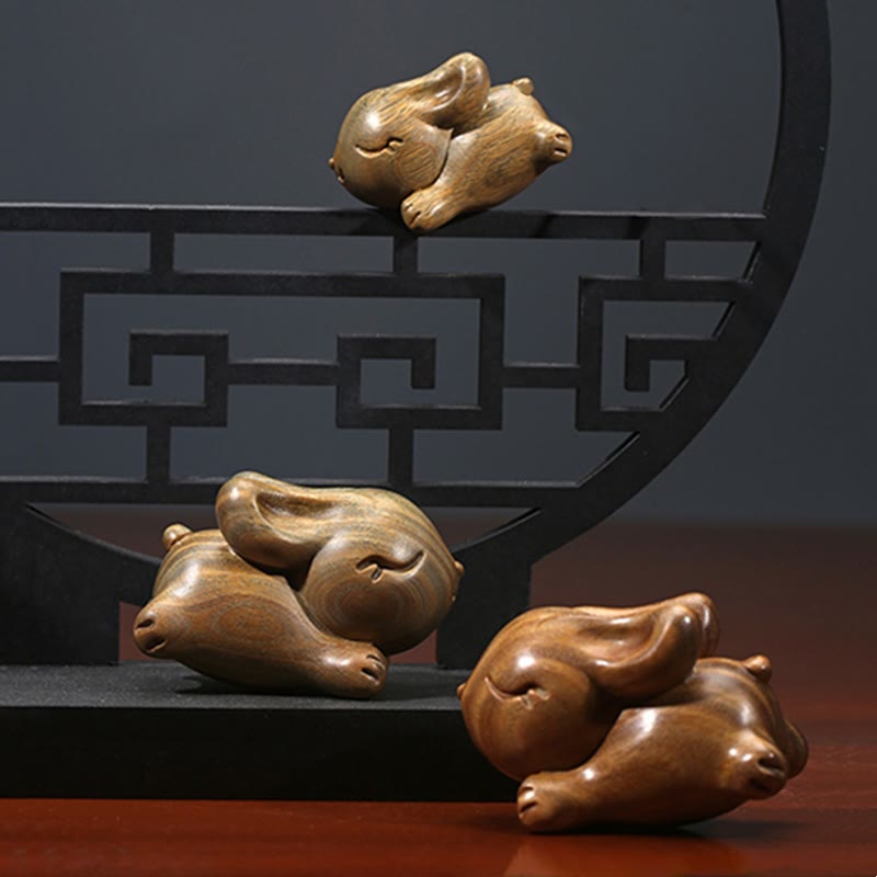 Buddha Stones Sándalo Verde Pequeño Mini Lindo Conejo Conejito Paz Decoraciones