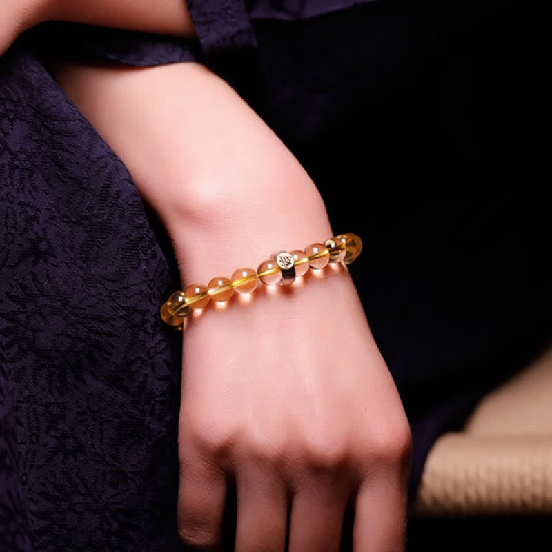 Pulsera de protección de citrino de Buda natal del zodíaco chino de plata de ley 925 - image 7