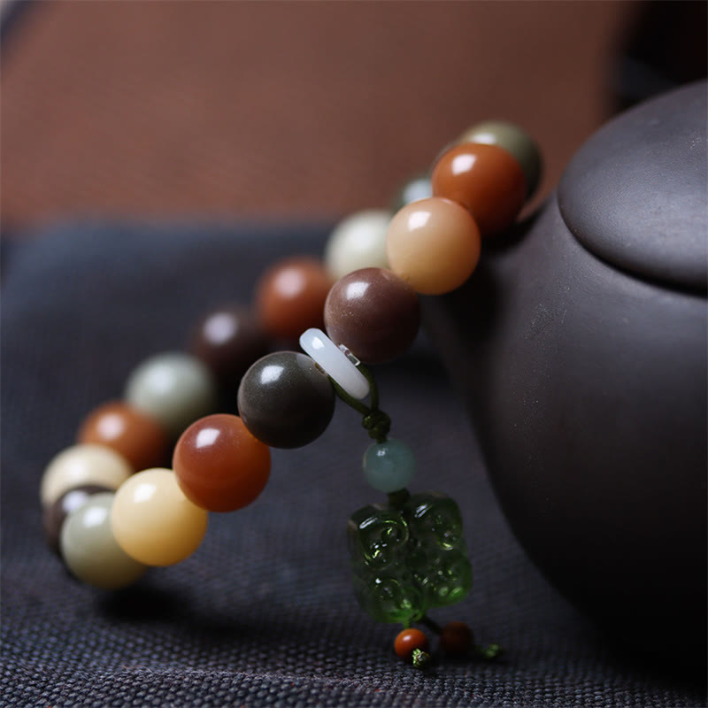Pulsera de la paz con dije de cristal Liuli, semilla de Bodhi, gradiente multicolor Natural, Buddha Stones