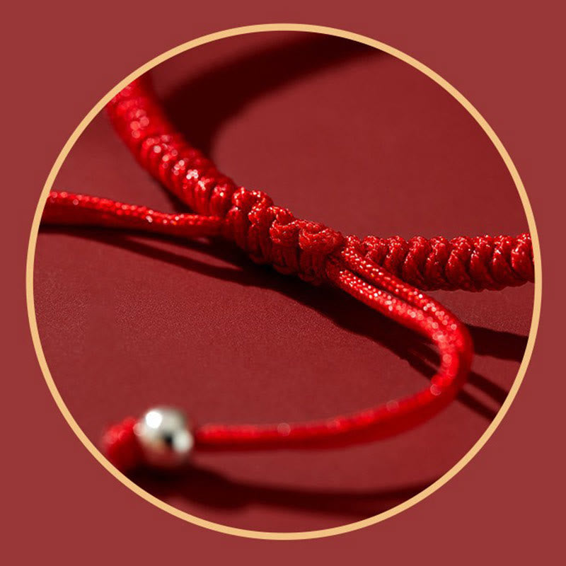 Pulsera trenzada de bendición con hebilla de paz y cinabrio de loto hecha a mano con Buddha Stones