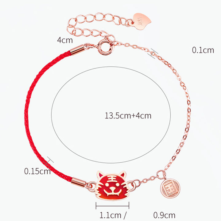 Pulsera de cadena de hilo rojo con Buddha Stones , Plata de Ley 925, que cambia de color, protección de la suerte del zodiaco chino - image 14