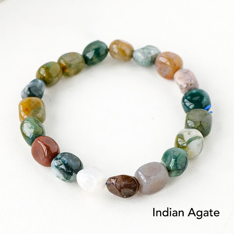 Pulsera de conciencia espiritual de piedra de cristal de forma irregular natural