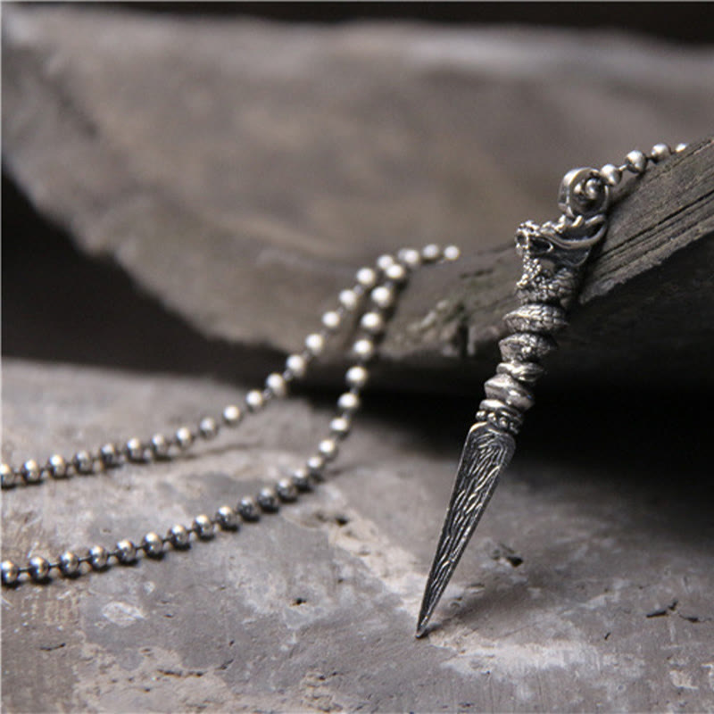 ❗❗❗Una venta flash: colgante de collar de protección Dorje Vajra con diseño del Año del Dragón de plata de ley 925 con Buddha Stones