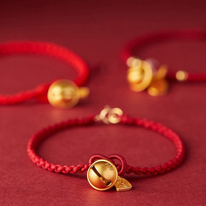 Pulsera de cuerda roja con diseño de personaje Fu hecho a mano con Buddha Stones