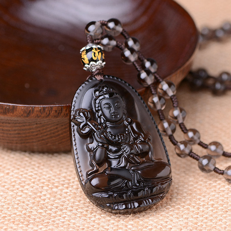 Collar de protección de obsidiana del zodíaco chino