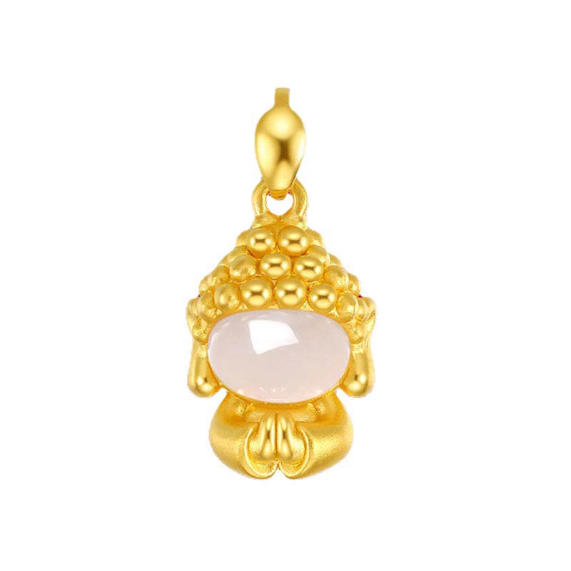 Collar con colgante de éxito de Buda de jade blanco - image 3