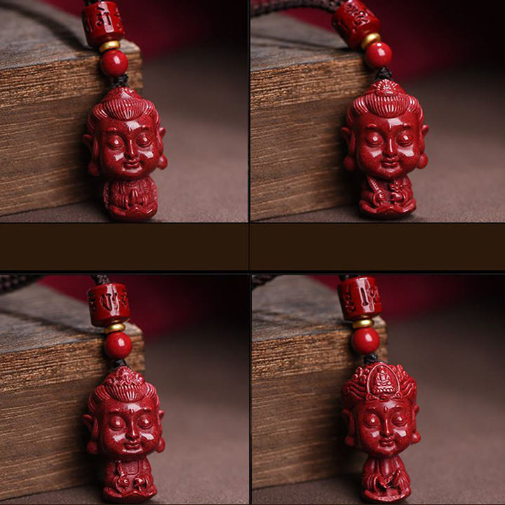 Buddha Stones del zodiaco chino, Buda natal, amuleto de cinabrio Natural, colgante para mantener alejados los espíritus malignos
