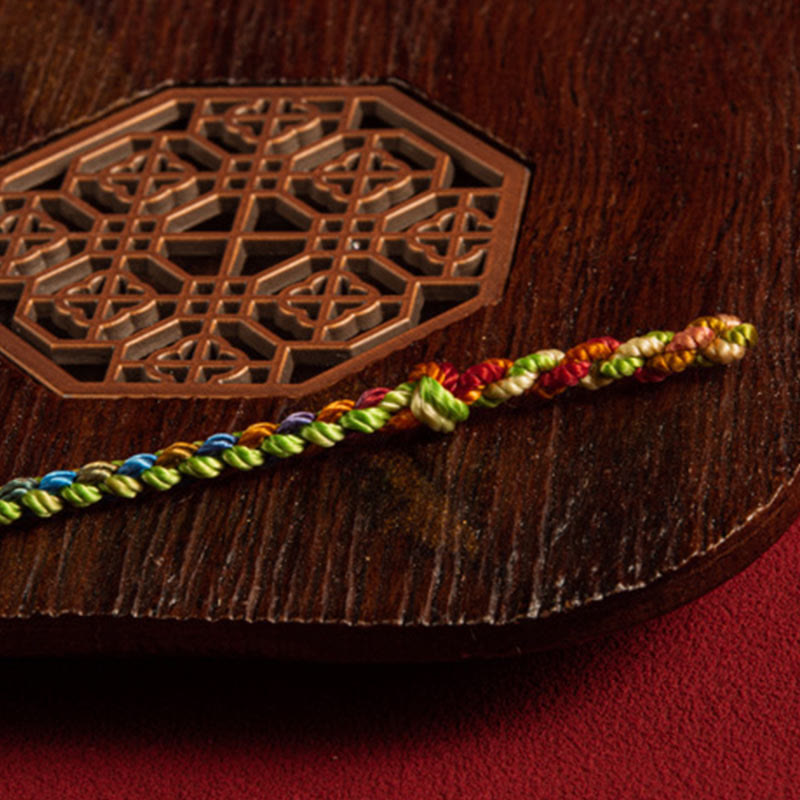 Buddha Stones &quot;Que seas bendecido con paz y seguridad en las cuatro estaciones&quot; Pulsera Lucky Multicolor