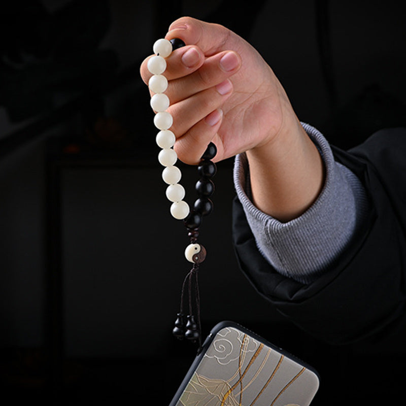 Pulsera de protección YinYang de ébano con Buddha Stones , decoración