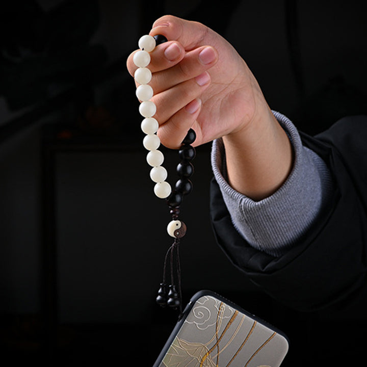 Pulsera de protección YinYang de ébano con Buddha Stones , decoración