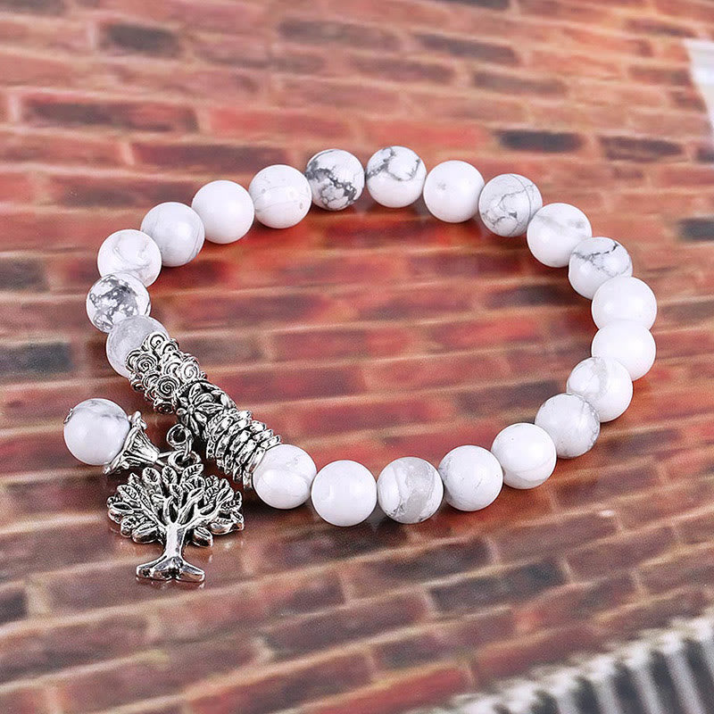 Pulsera elástica con amuleto de la suerte, árbol de la vida, Buddha Stones