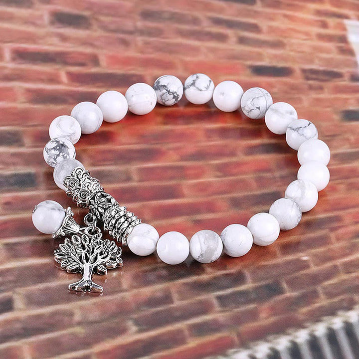 Pulsera elástica con amuleto de la suerte, árbol de la vida, Buddha Stones