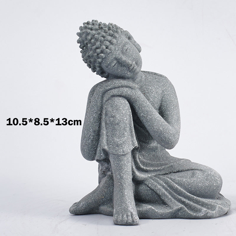 Buddha Stones Sentado Meditación Buda Bendición Compasión Decoración