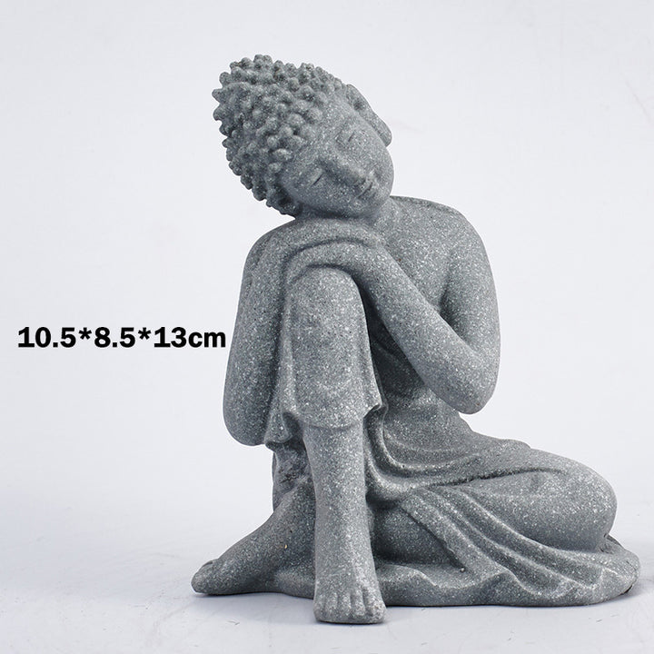 Buddha Stones Sentado Meditación Buda Bendición Compasión Decoración