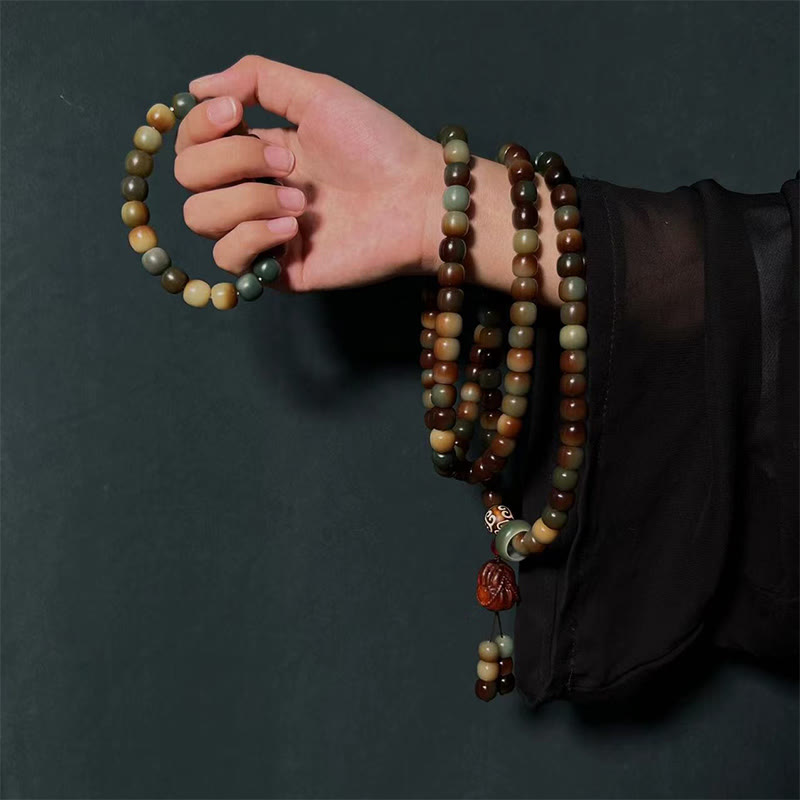 Buddha Stones 108 cuentas Mala semilla Bodhi paz sabiduría pulsera muñeca Mala bolsillo Mala