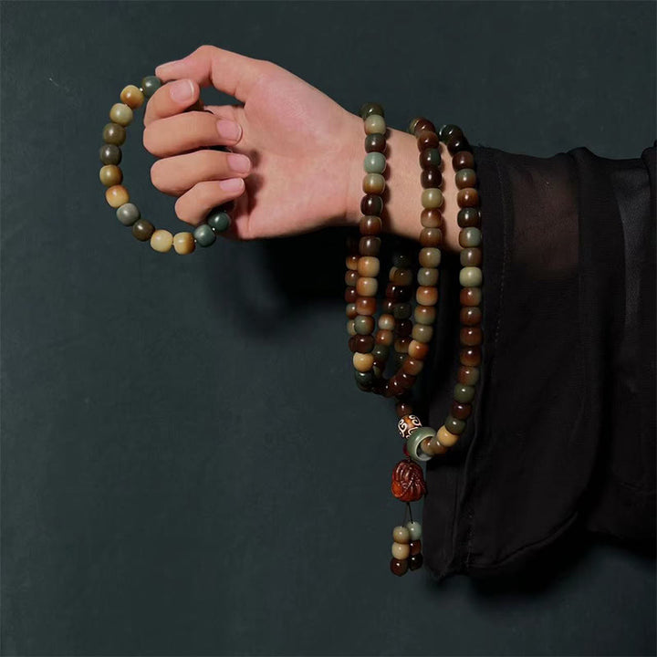 Buddha Stones 108 cuentas Mala semilla Bodhi paz sabiduría pulsera muñeca Mala bolsillo Mala