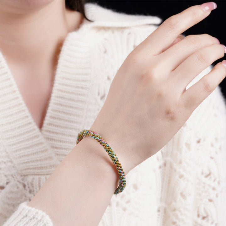 Pulsera trenzada hecha a mano para niños y adultos con Buddha Stones, cuerda colorida, suerte