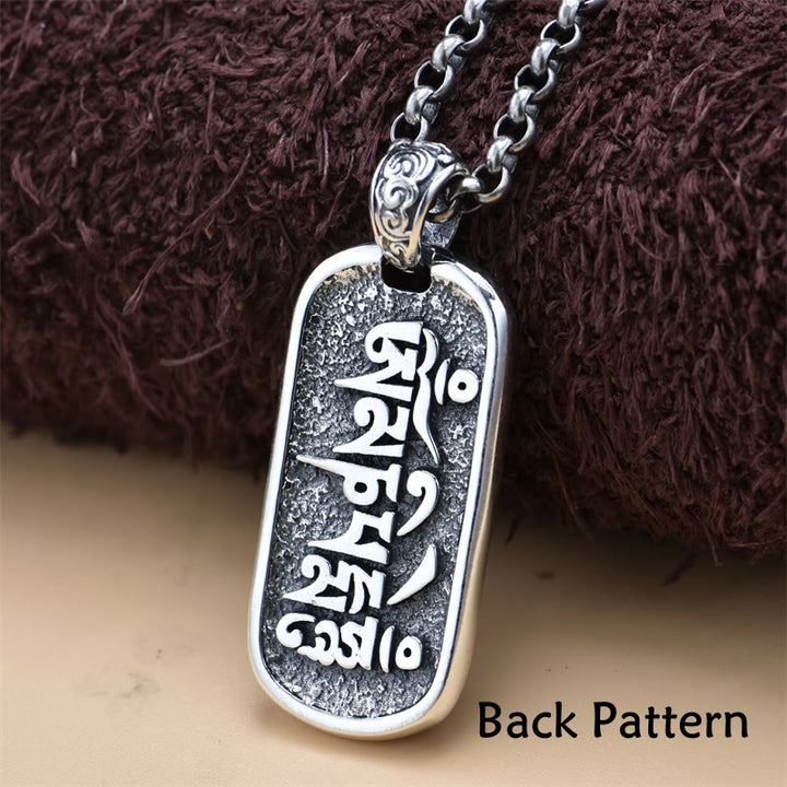 Collar con colgante de plata de ley 925 con Buddha Stones Zakiram, diosa de la riqueza Om Mani Padme Hum - image 4