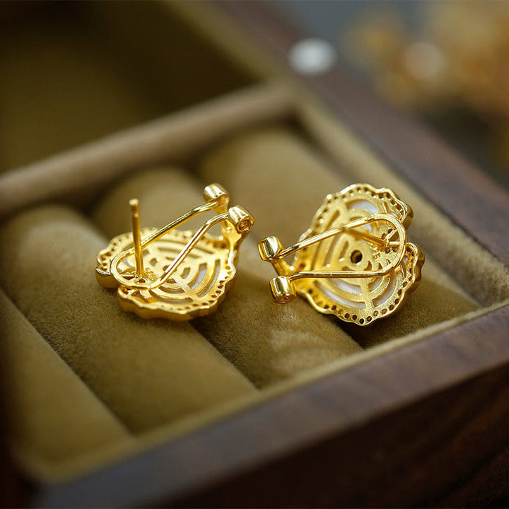 Buddha Stones de Plata de Ley 925, corazón de amor, piedra Tridacna, ágata roja, lazurita, pendientes de bendición, collar, conjunto de joyería