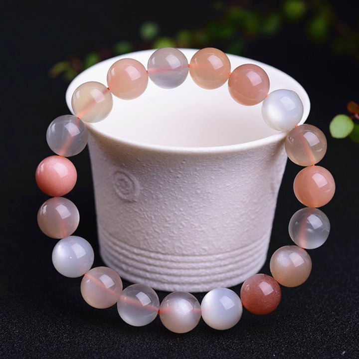 Pulsera positiva de riqueza de piedra lunar natural