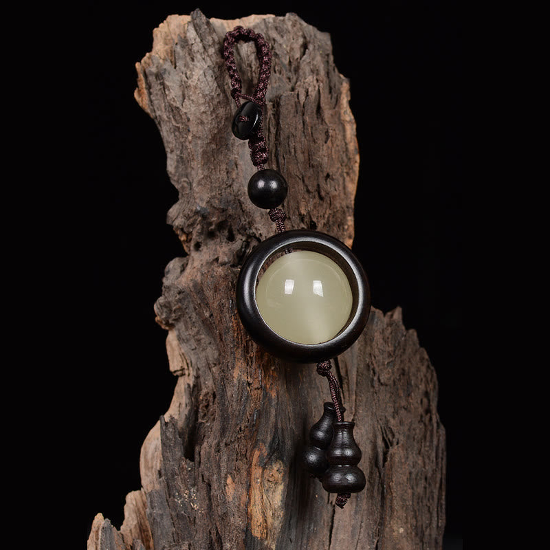 Buddha Stones, sándalo rojo, madera de ébano, sándalo verde, cuentas luminosas de la suerte, calabaza, llavero de la paz