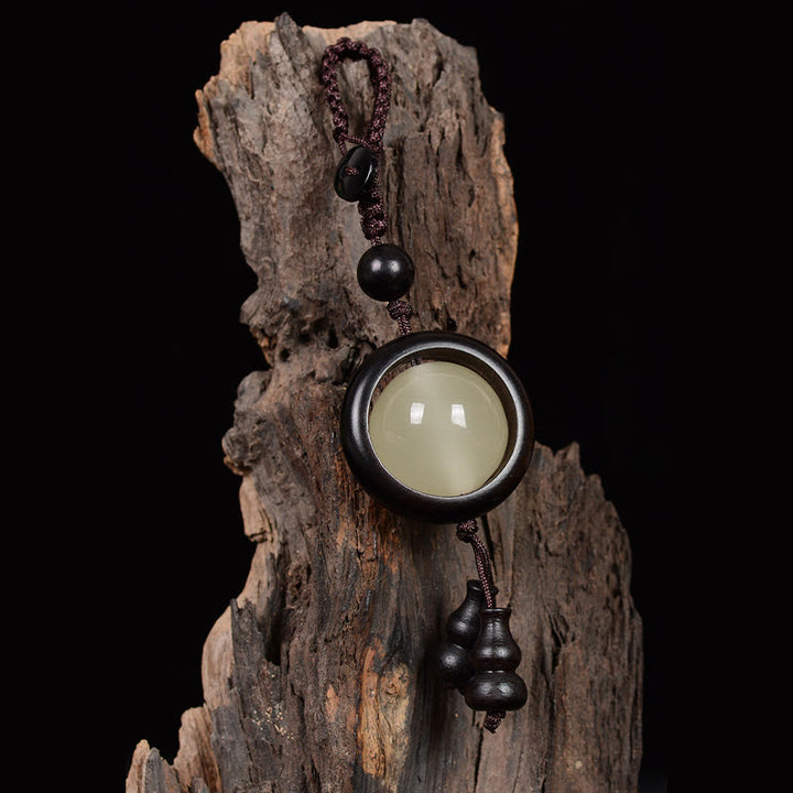 Buddha Stones, sándalo rojo, madera de ébano, sándalo verde, cuentas luminosas de la suerte, calabaza, llavero de la paz