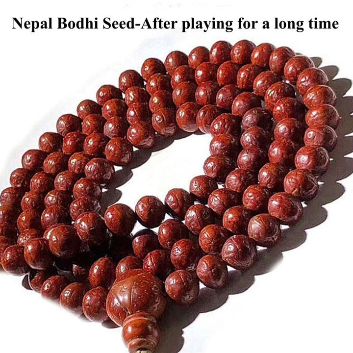 Buddha Stones 108 cuentas Mala Nepal semilla Bodhi suerte riqueza borla pulsera