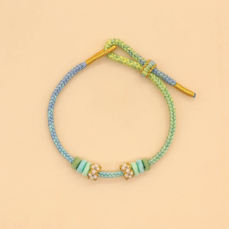 Pulsera trenzada de cuerda de la suerte con nudo de paz de ocho hilos hecha a mano con Buddha Stones - image 5