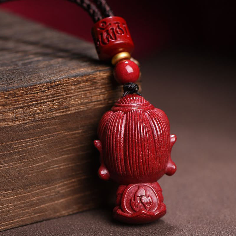 Buddha Stones del zodiaco chino, Buda natal, amuleto de cinabrio Natural, colgante para mantener alejados los espíritus malignos