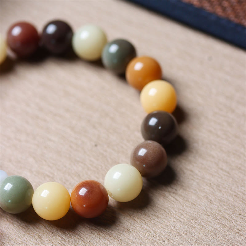 Pulsera de la paz con dije de cristal Liuli, semilla de Bodhi, gradiente multicolor Natural, Buddha Stones