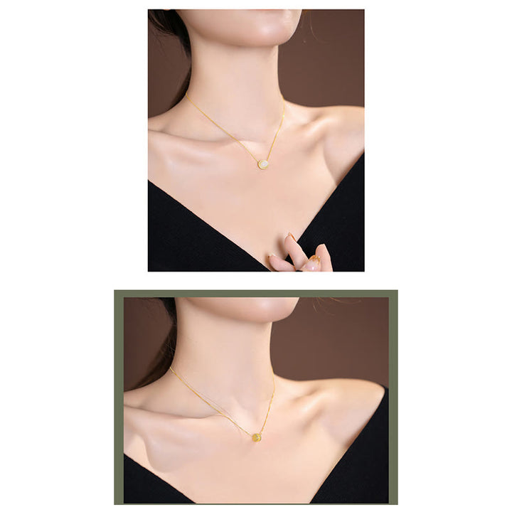 Collar con colgante de mariposa de Buda sonriente de la suerte, Jade cian Natural de Plata de Ley 925 - image 32