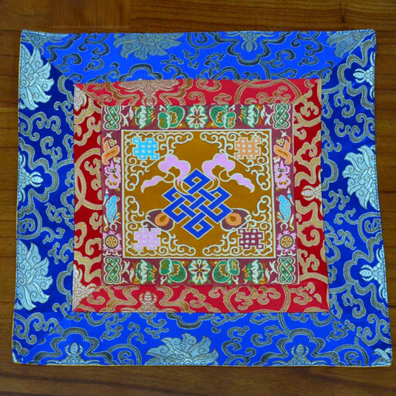 Oración Altar Mat Meditación Fuerza Nudo Sin Fin Vajra Man-Bcu Kalachakra Símbolos Auspiciosos